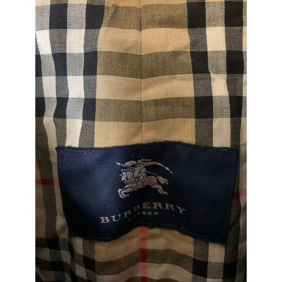 Burberry vintage trench coat nova check black hoodie women's size 8 - Picture 3 of 4